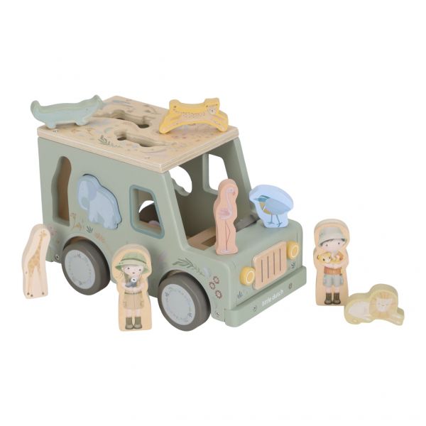 Little Dutch Gioco Incastro Auto Safari Friends FSC | Forme, animali e auto da portare con te