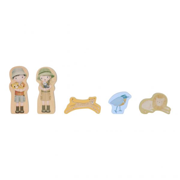 Little Dutch Gioco Incastro Auto Safari Friends FSC | Forme, animali e auto da portare con te
