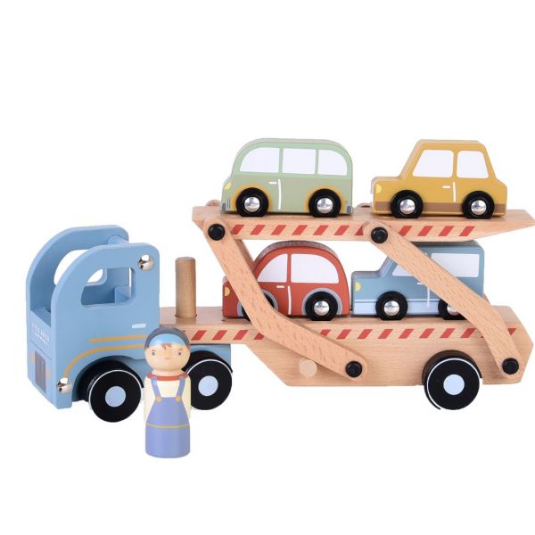 Little Dutch Camion Bisarca con 4 Macchinine | Carica le macchine e parti!