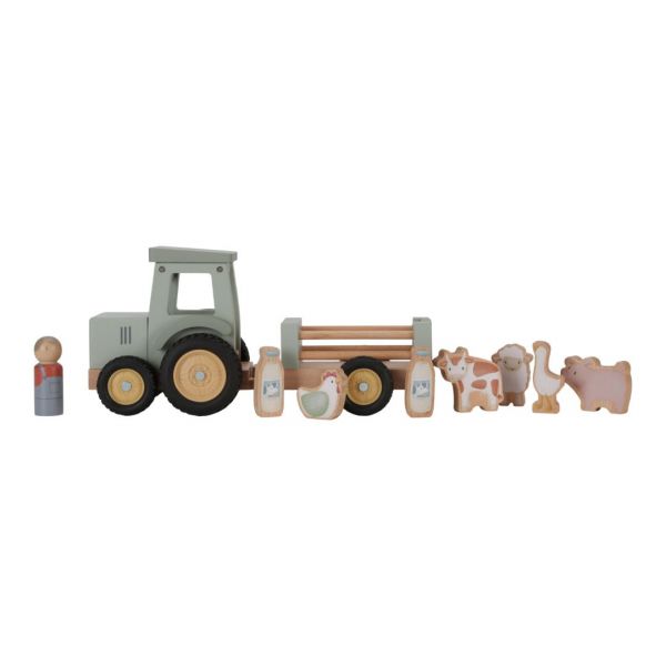 Little Dutch Trattore con Rimorchio Little Farm | Parti per una nuova giornata in fattoria