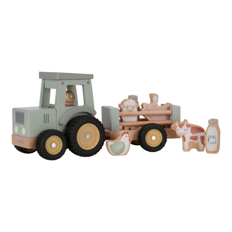 Little Dutch Trattore con Rimorchio Little Farm | Parti per una nuova giornata in fattoria