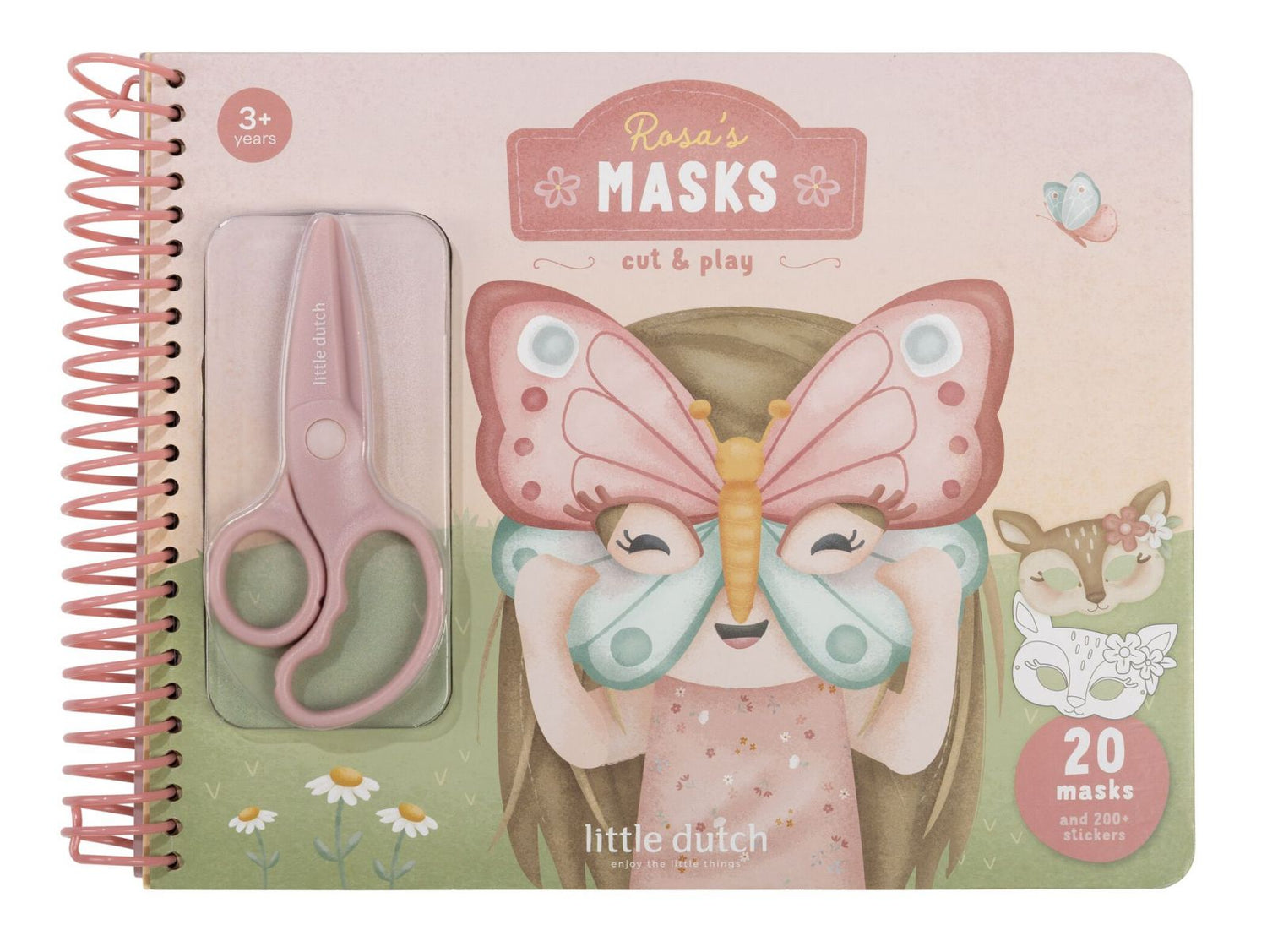 Libro con Forbici Rosa's Masks Cut & Play Little Dutch
