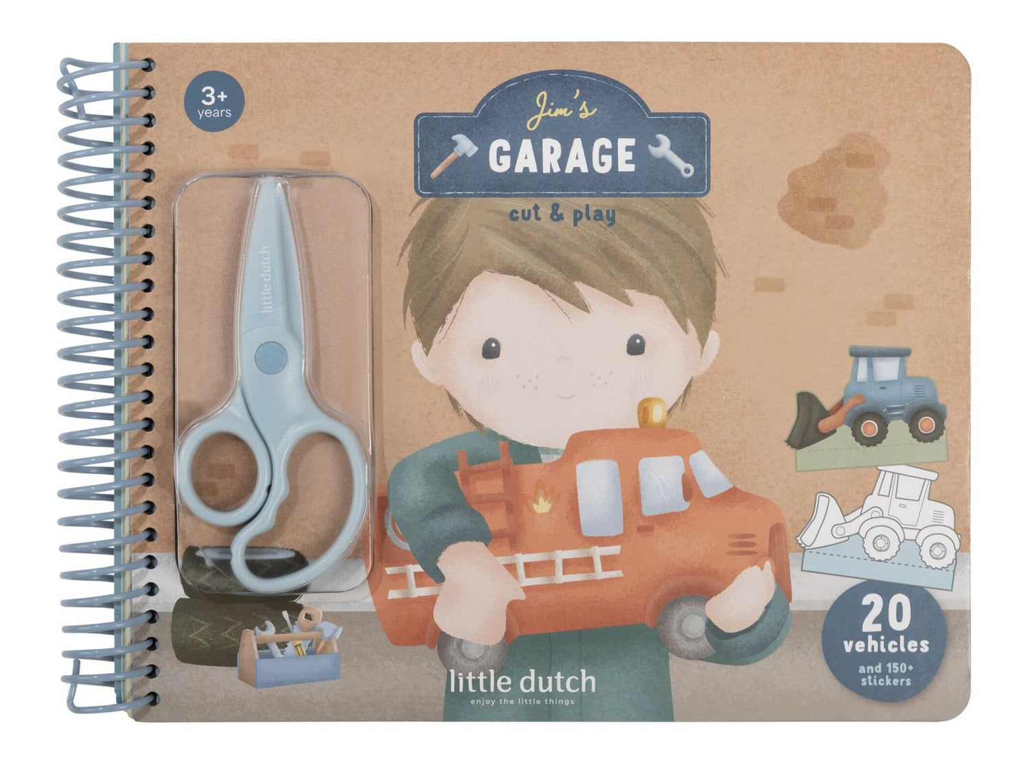 Libro con Forbici Jim's Garage Cut & Play Little Dutch