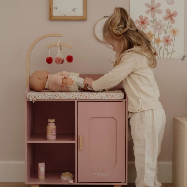 Mobile Fasciatoio per Bambole in legno Little Dutch - Gioco di imitazione dolce e creativo