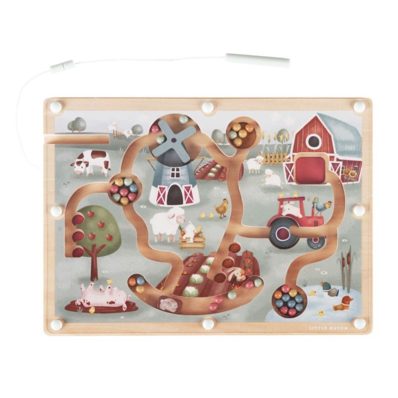 Little Dutch Labirinto Magnetico Little Farm | Gioco educativo a tema fattoria