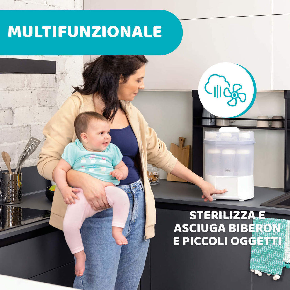 Sterilizzatore con Asciugatura Chicco | Sterilizzatore Elettrico per Biberon e Accessori Neonato