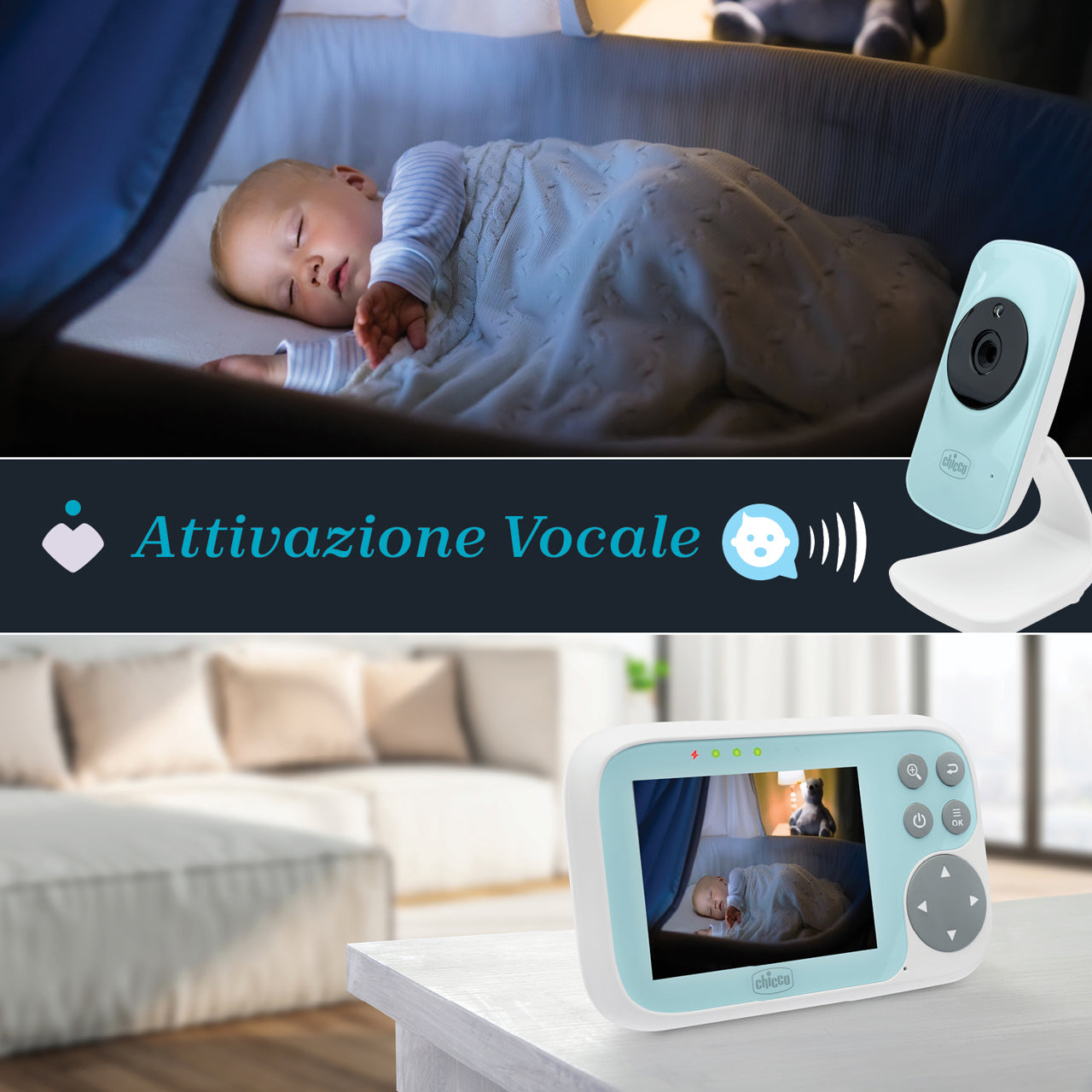 Chicco Video Baby Monitor Start – Controllo visivo semplice e rassicurante per il tuo bambino