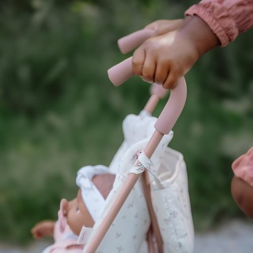 Passeggino Rosa per Bambole Little Dutch – Struttura in metallo e tessuto, leggero e pieghevole