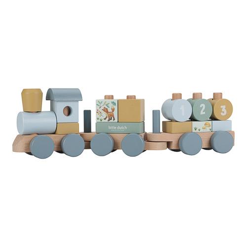 Trenino in Legno Forest Friends Little Dutch | Costruisci, impila e parti per un viaggio nel bosco