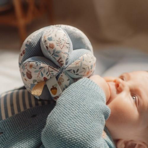 Palla Morbida Sensoriale Blu Little Dutch Forest Friends – Gioco delicato per movimento e scoperta
