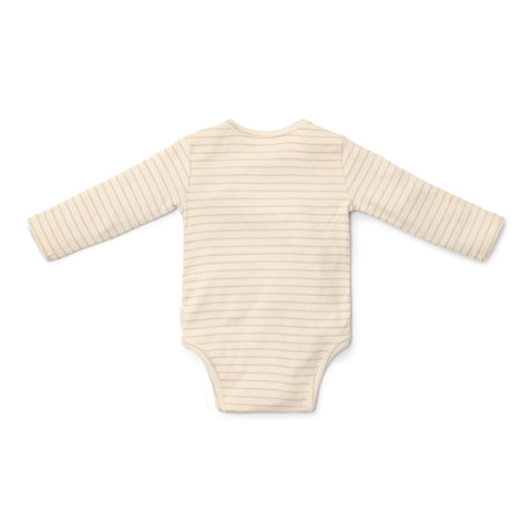 Body Manica Lunga Newborn Naturals Stripe Beige Little Dutch | Un essenziale delicato per il bebè