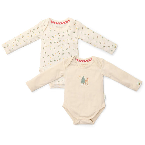 Set 2 Body Manica Lunga Natalizi Little Dutch Christmas | Body Neonato per l'Inverno