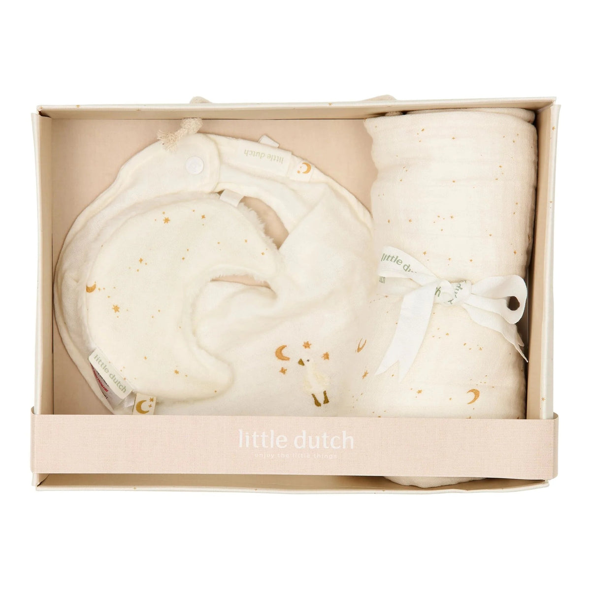 Gift Box Mussola Luna e Stelle Newborn Naturals Little Dutch | Un delicato regalo nascita ispirato al cielo