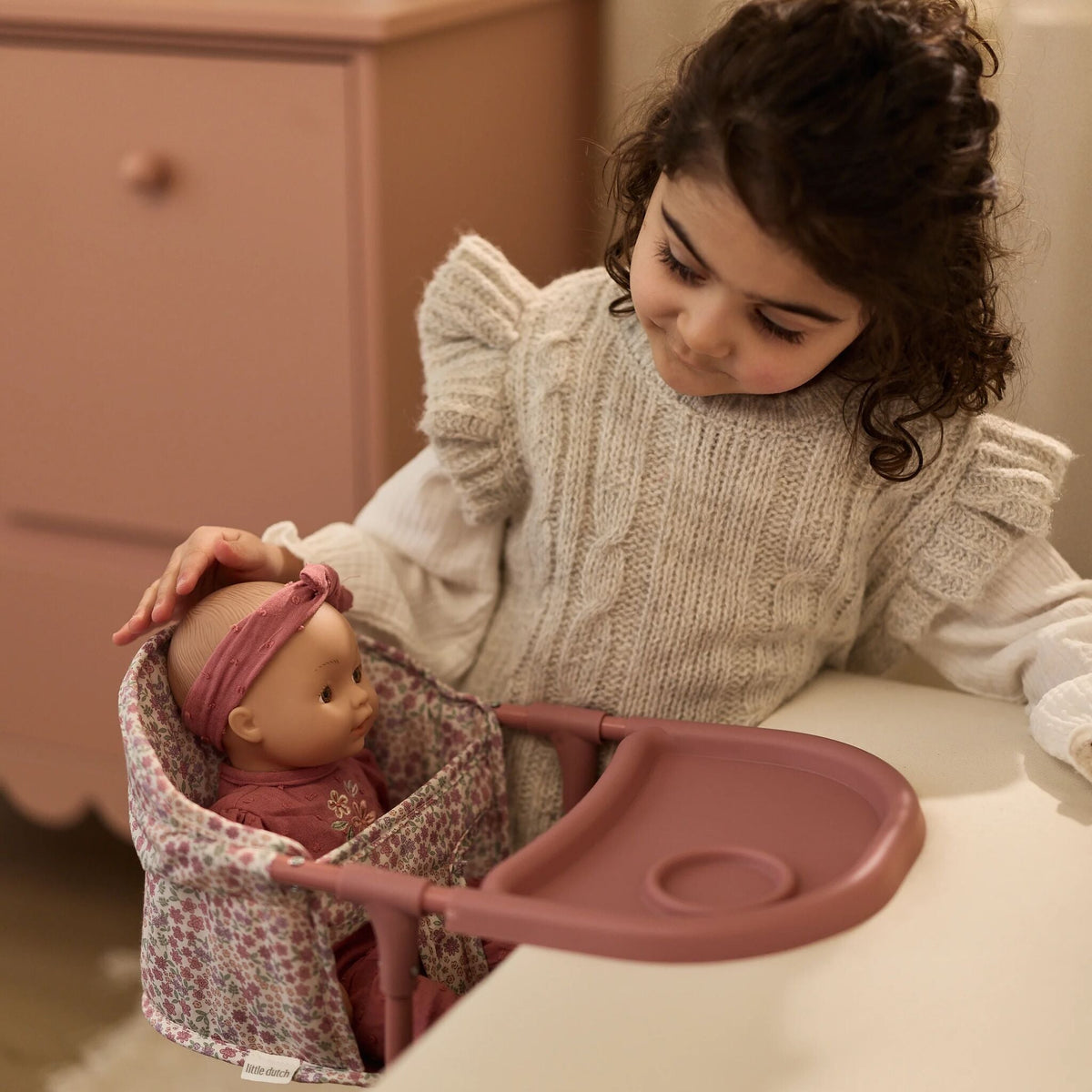 Seggiolone per Bambole Little Dutch Soft Flowers | A tavola insieme alla propria bambola