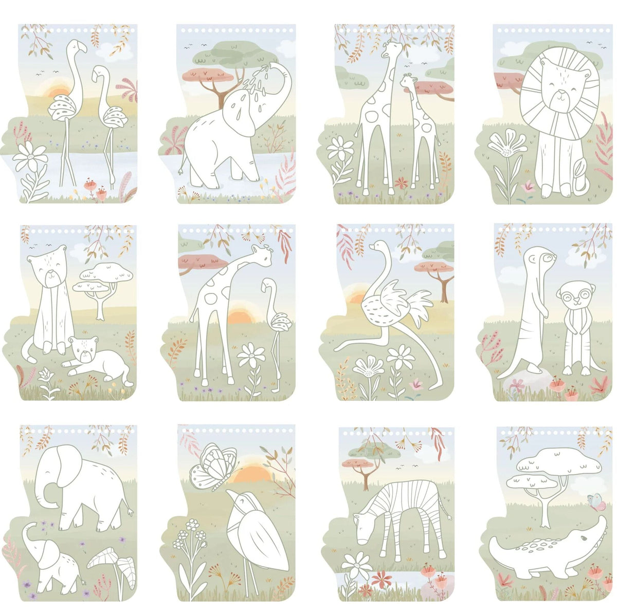 Libro da Colorare Fenicottero Safari Friends Little Dutch | Un'esplosione di colore nel cuore della savana