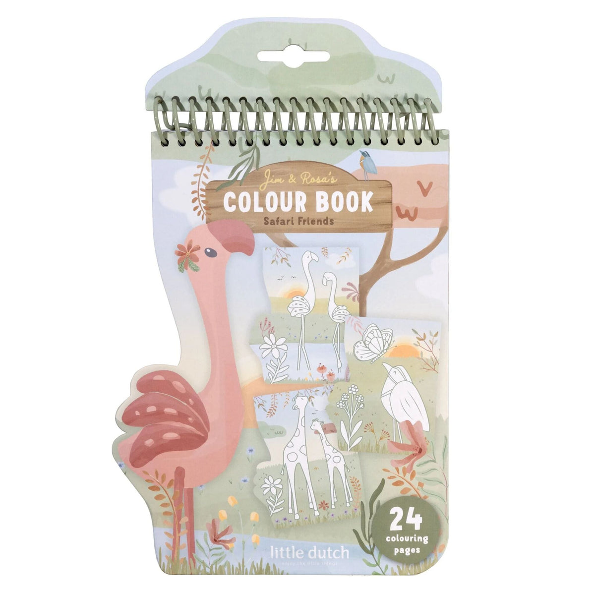 Libro da Colorare Fenicottero Safari Friends Little Dutch | Un'esplosione di colore nel cuore della savana
