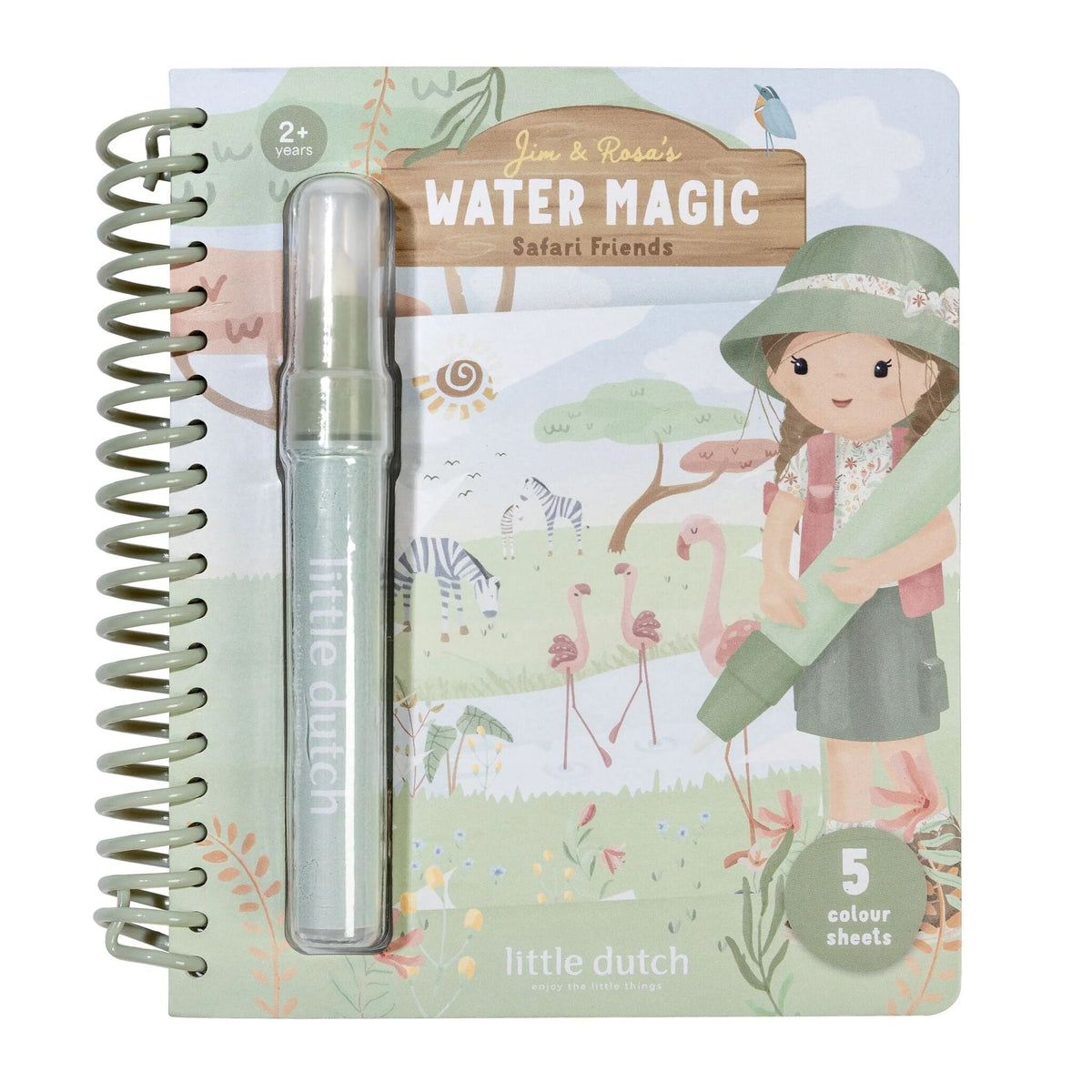 Libro Magico ad Acqua Rosa Safari Friends Little Dutch | Colora con l’acqua e guarda le immagini prendere vita