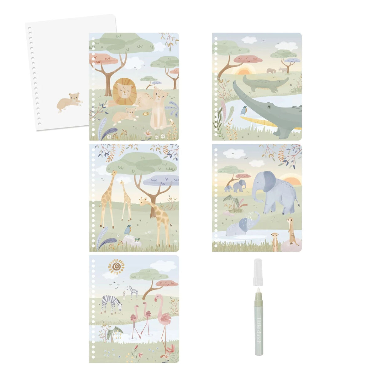 Libro Magico ad Acqua Jim Safari Friends Little Dutch | Colora con l’acqua e scopri la magia del safari