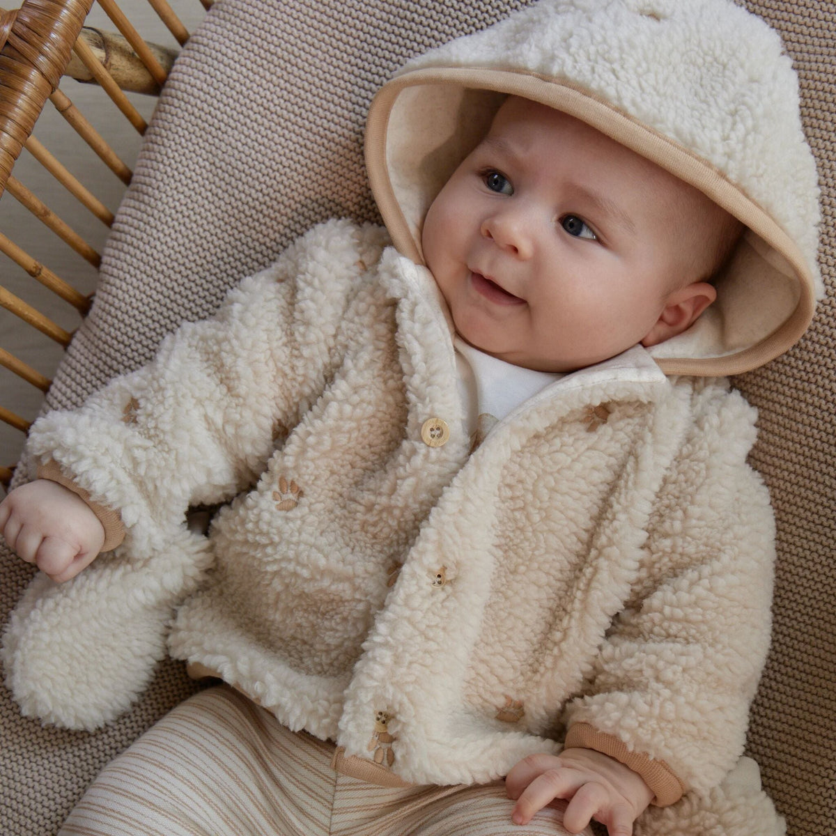 Giacca Teddy Sand Paws Little Dutch | Morbida giacca per i look invernali