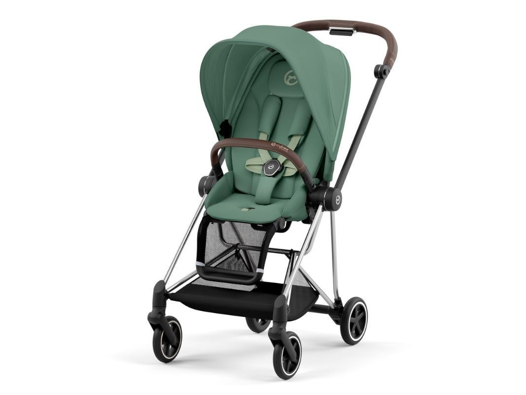 Trio Cybex Mios Chrome Brown Leaf Green, Navicella Mios Lux Carry Cot Leaf Green, Clout T i-Size Leaf Green Plus