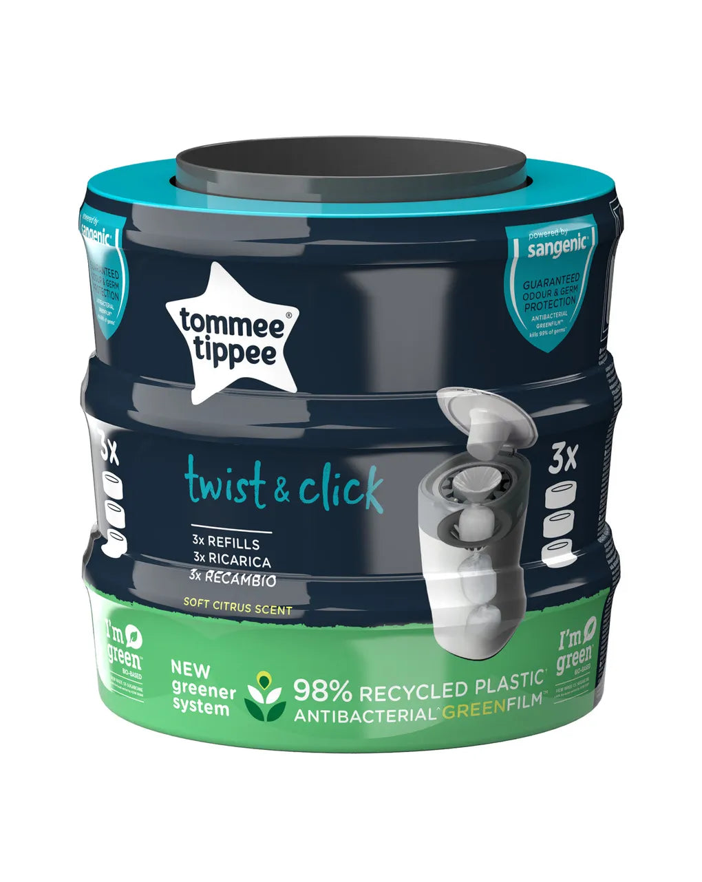 Ricariche Tommee Tippee Twist&Click – Confezione da 3 per igiene continua e zero odori