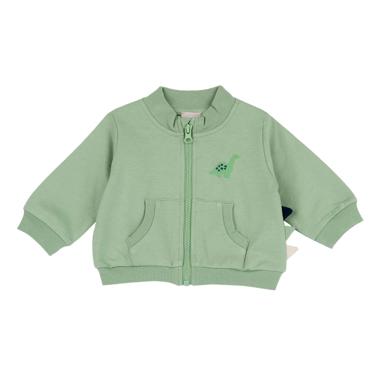 Felpa Bimbo con Zip Verde e Stampa Dinosauro Chicco | Un look sportivo per piccoli esploratori