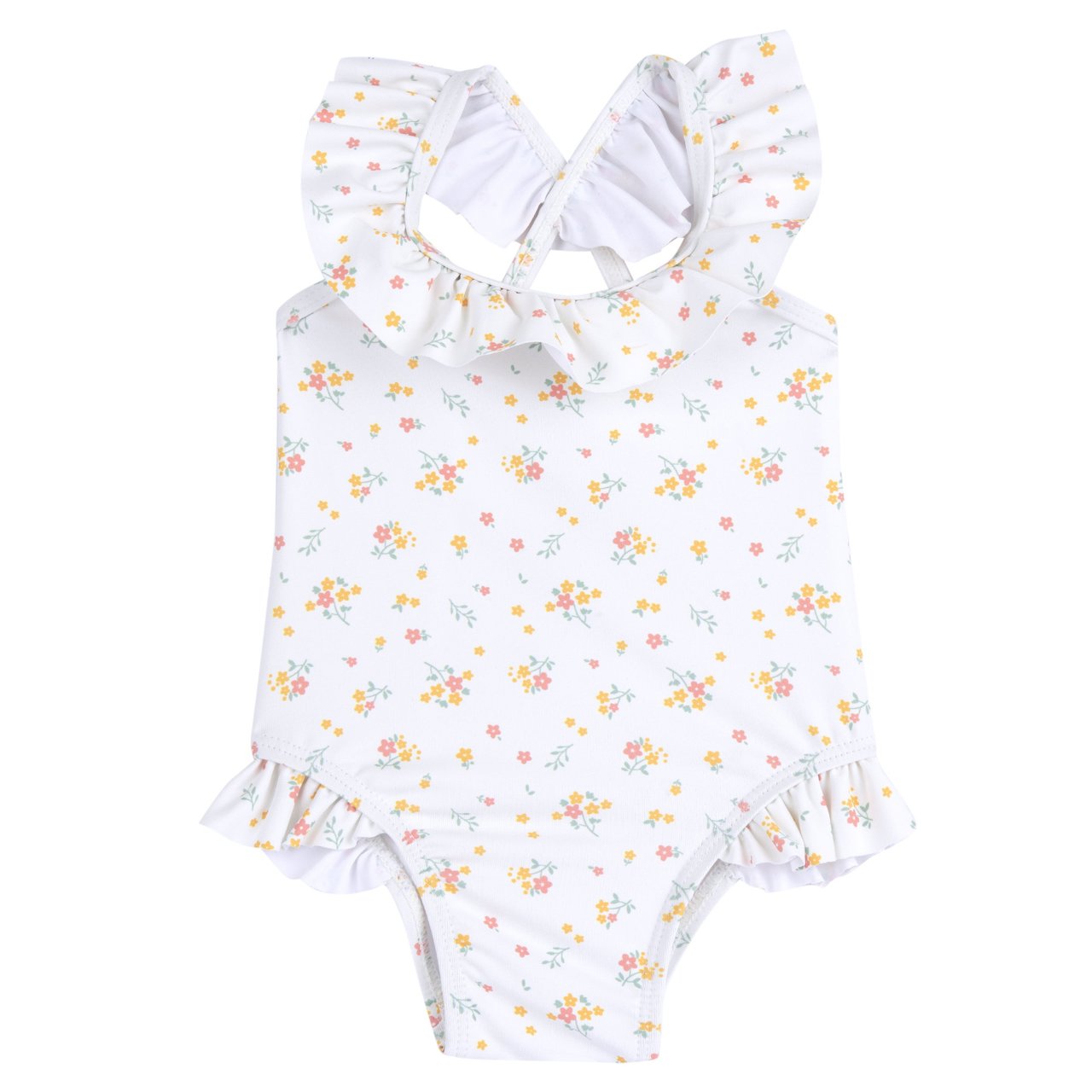 Costume intero Chicco floreale con volant | Comfort e libertà per le giornate al mare