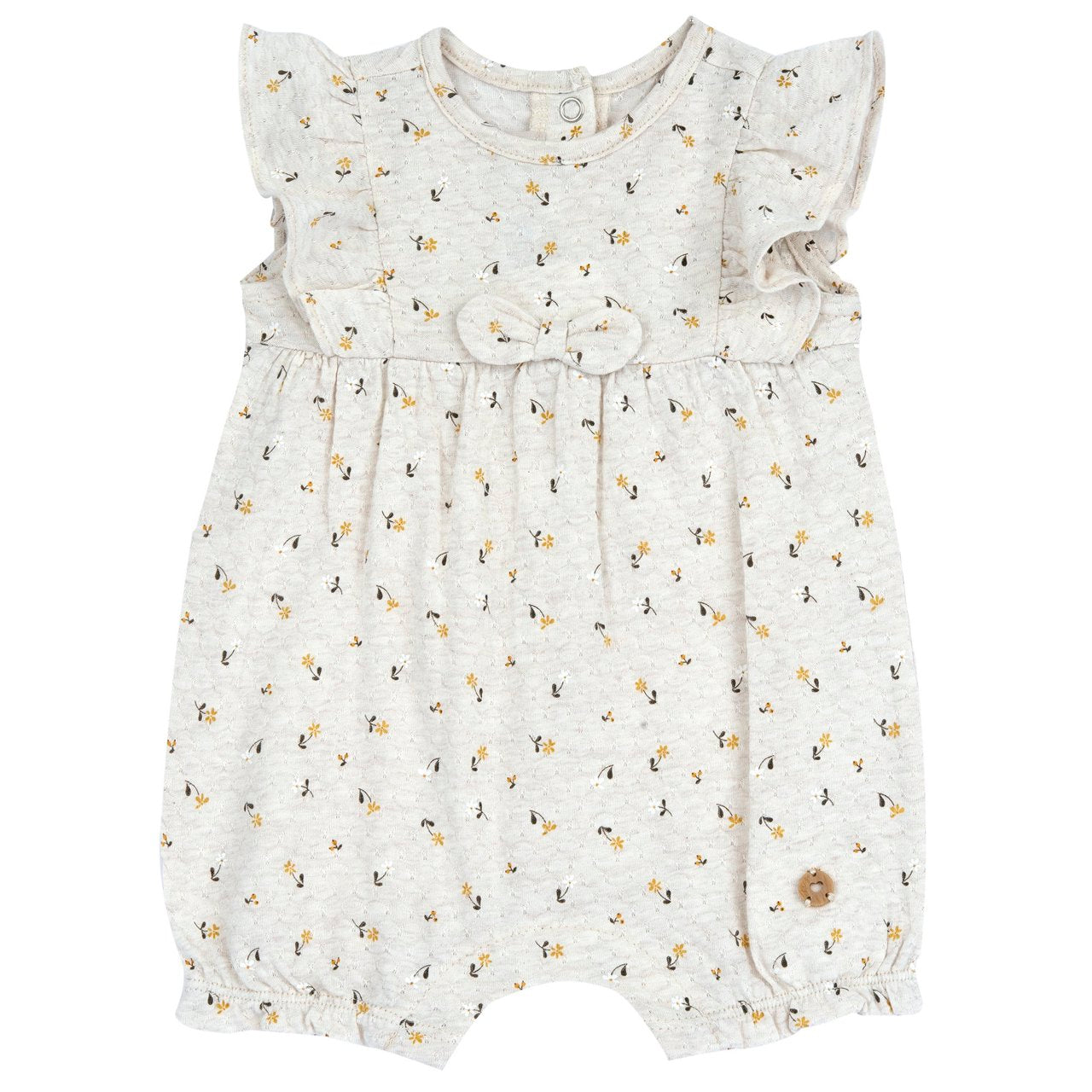 Pagliaccetto in Jersey Jacquard Misto Cotone e Bambù Chicco | Tutina Manica ad Aletta