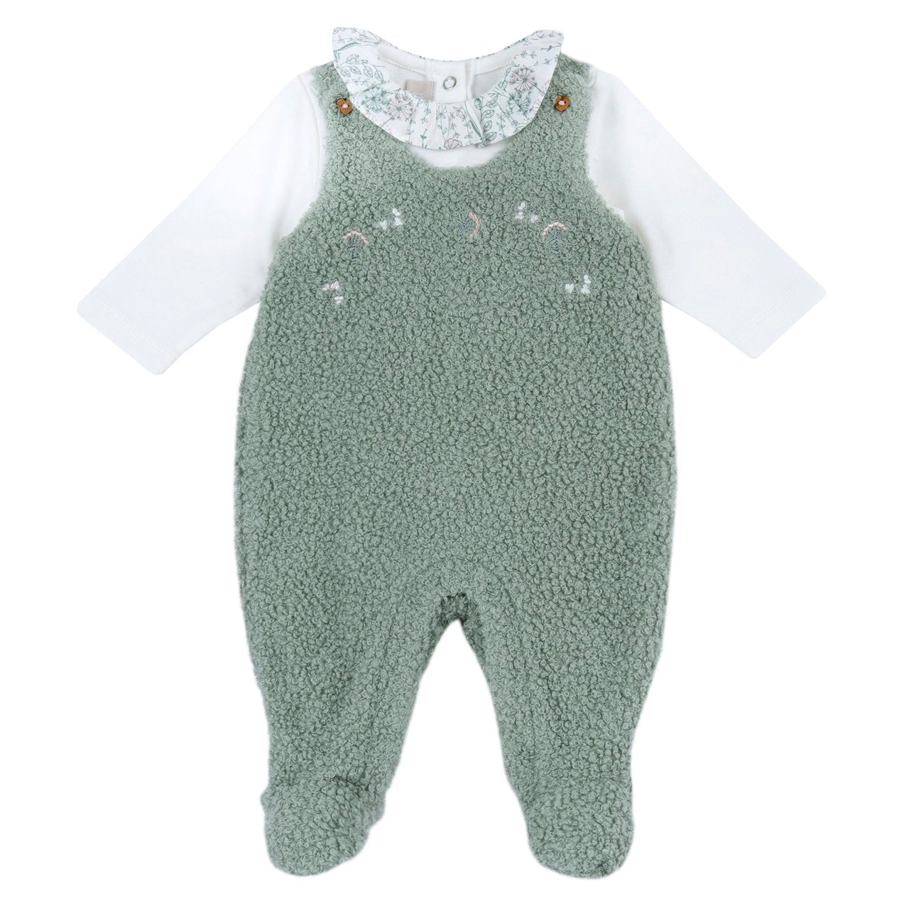 Completo Body Manica Lunga con Salopette Verde Chicco A/I 2026-2027