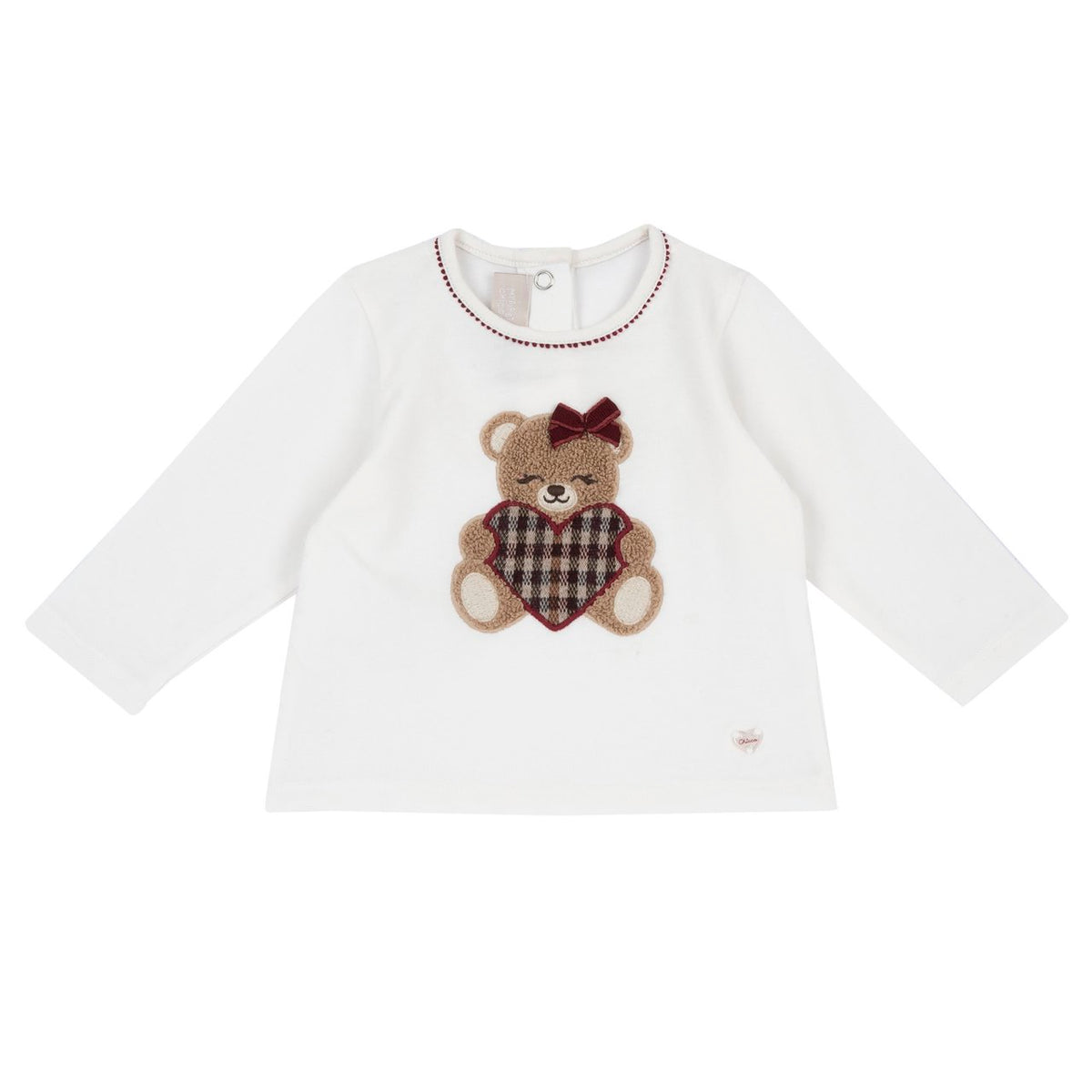 Maglia Bimba Manica Lunga con Ricamo Orsetto Chicco A/I 2026-27 | Con tenero dettaglio ricamato