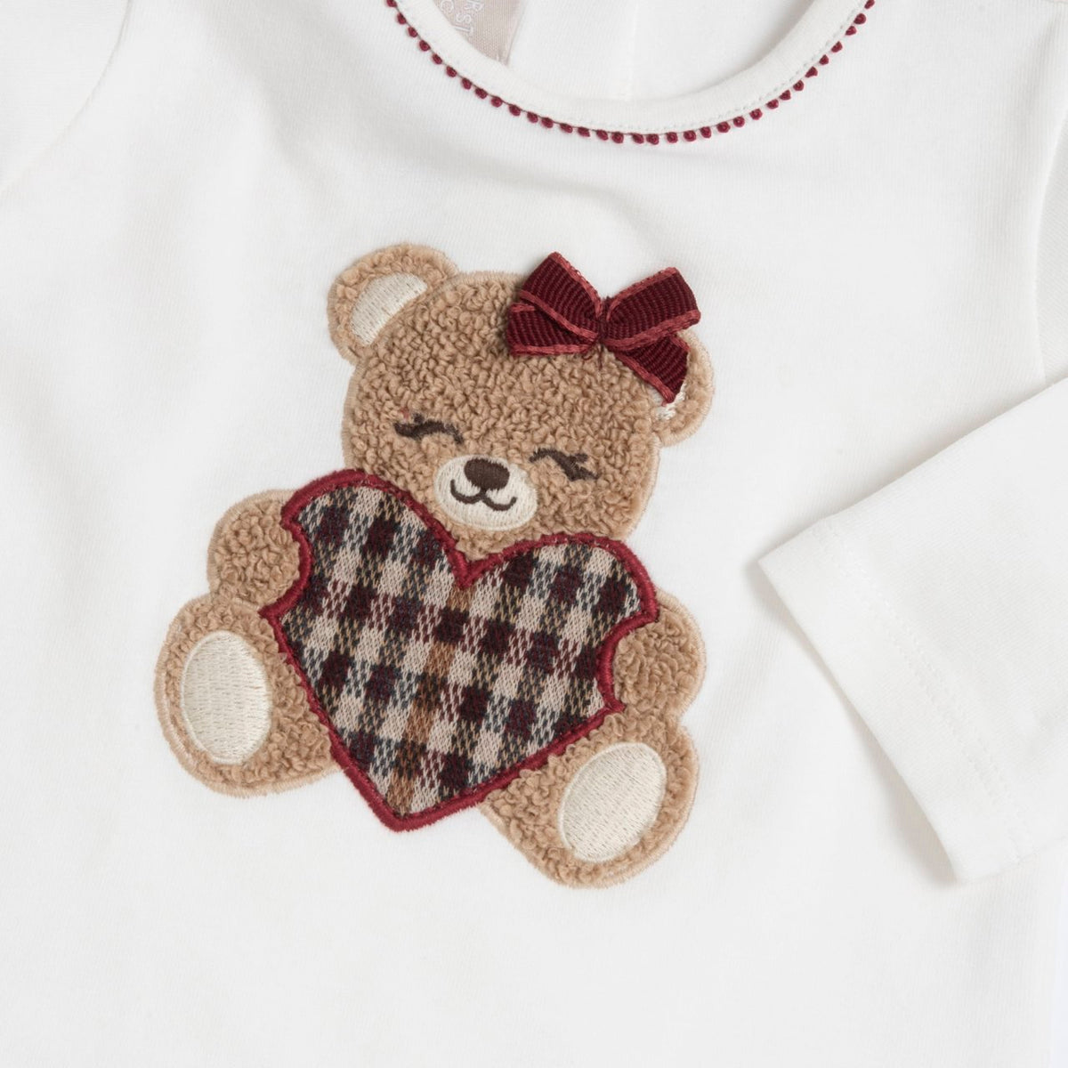 Maglia Bimba Manica Lunga con Ricamo Orsetto Chicco A/I 2026-27 | Con tenero dettaglio ricamato