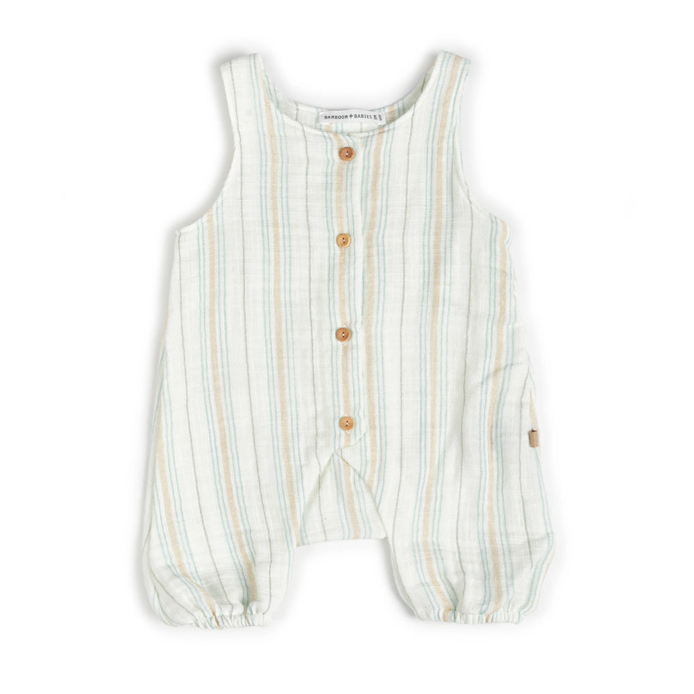 Pagliaccetto Bamboom STRIPE WHITE/BLU 272 | Tutina Estiva Morbida in Fibra di Bamboo