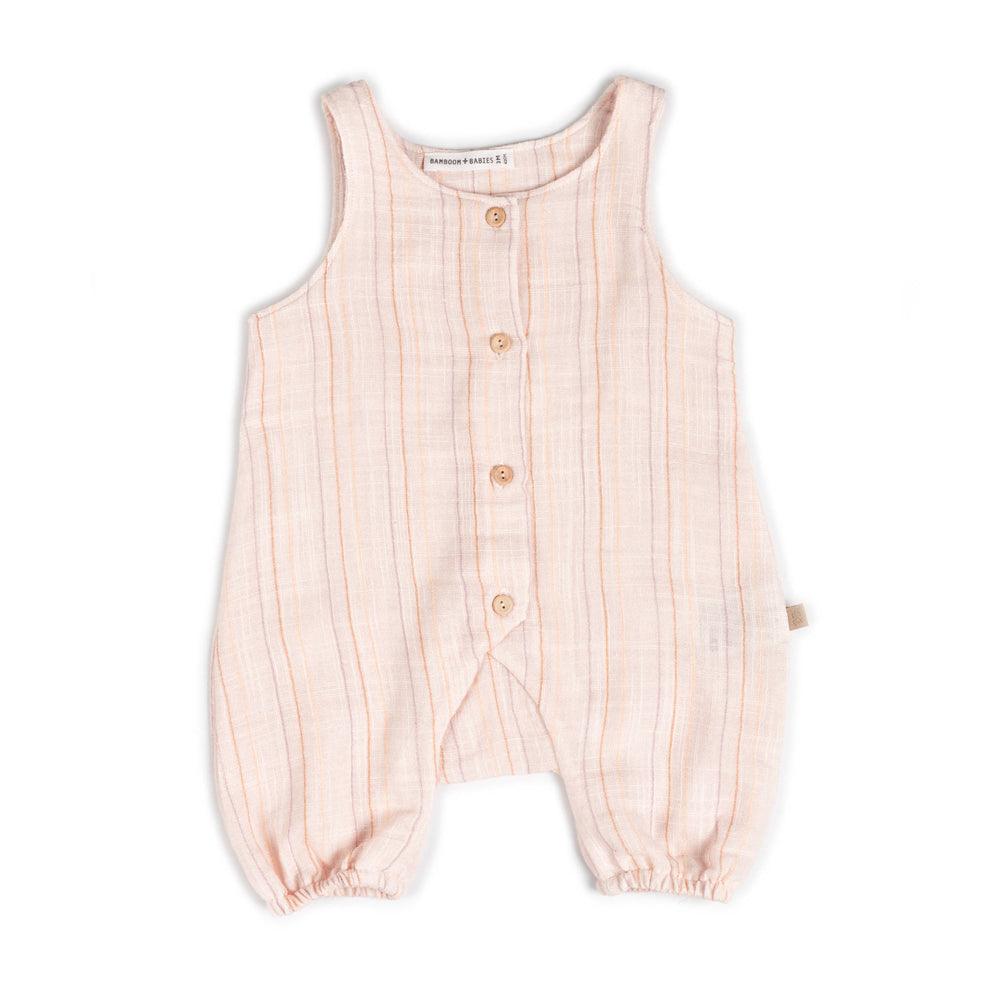 Pagliaccetto Bamboom STRIPE PINK 277 | Tutina Estiva Morbida in Fibra di Bamboo