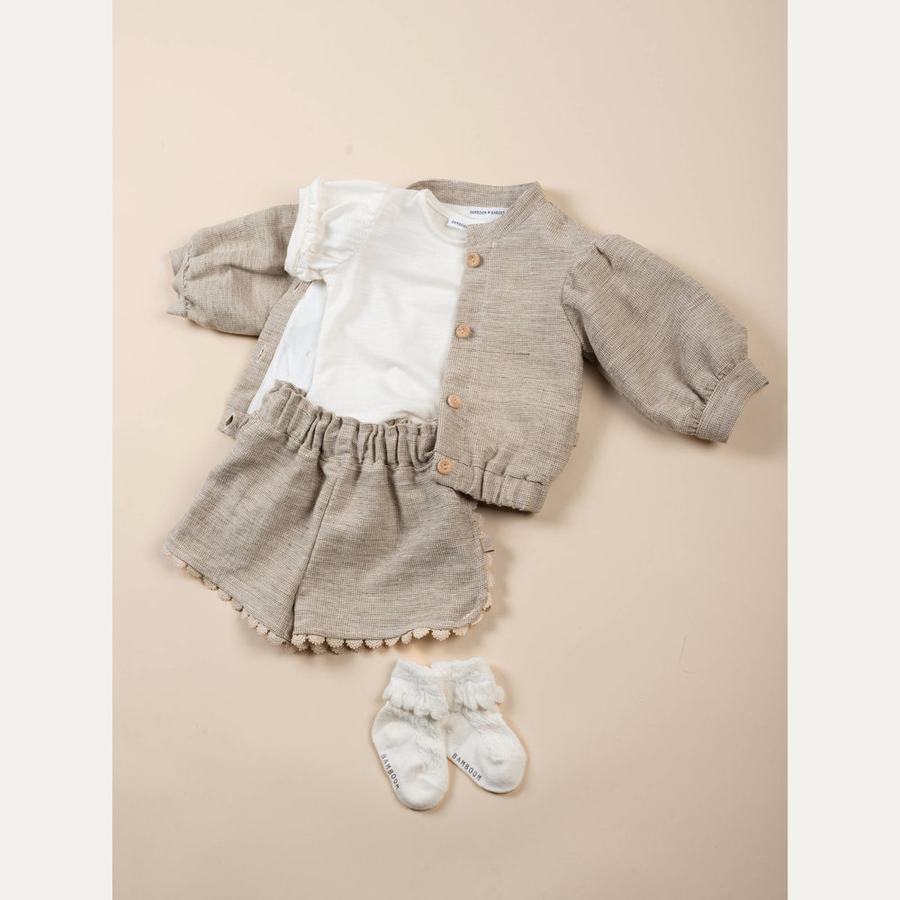 Short Bimba con Bordino Bamboom MUSTARD 270 | Pantaloncini Estivi Morbidi