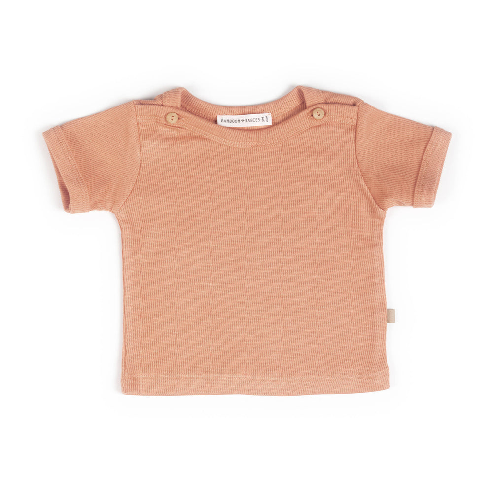 Shirt a Costine Bamboom CORAL 276 | Maglietta Morbida in Fibra di Bamboo per Bambini