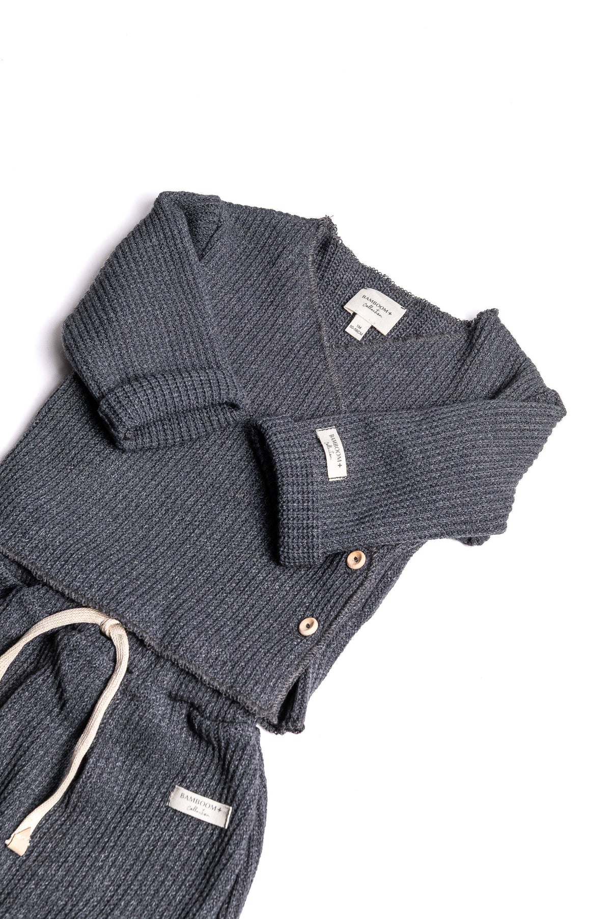Twinset con Apertura Incrociata Bamboom Blu 07 | Completo Neonato Due Pezzi per il Corredino Nascita