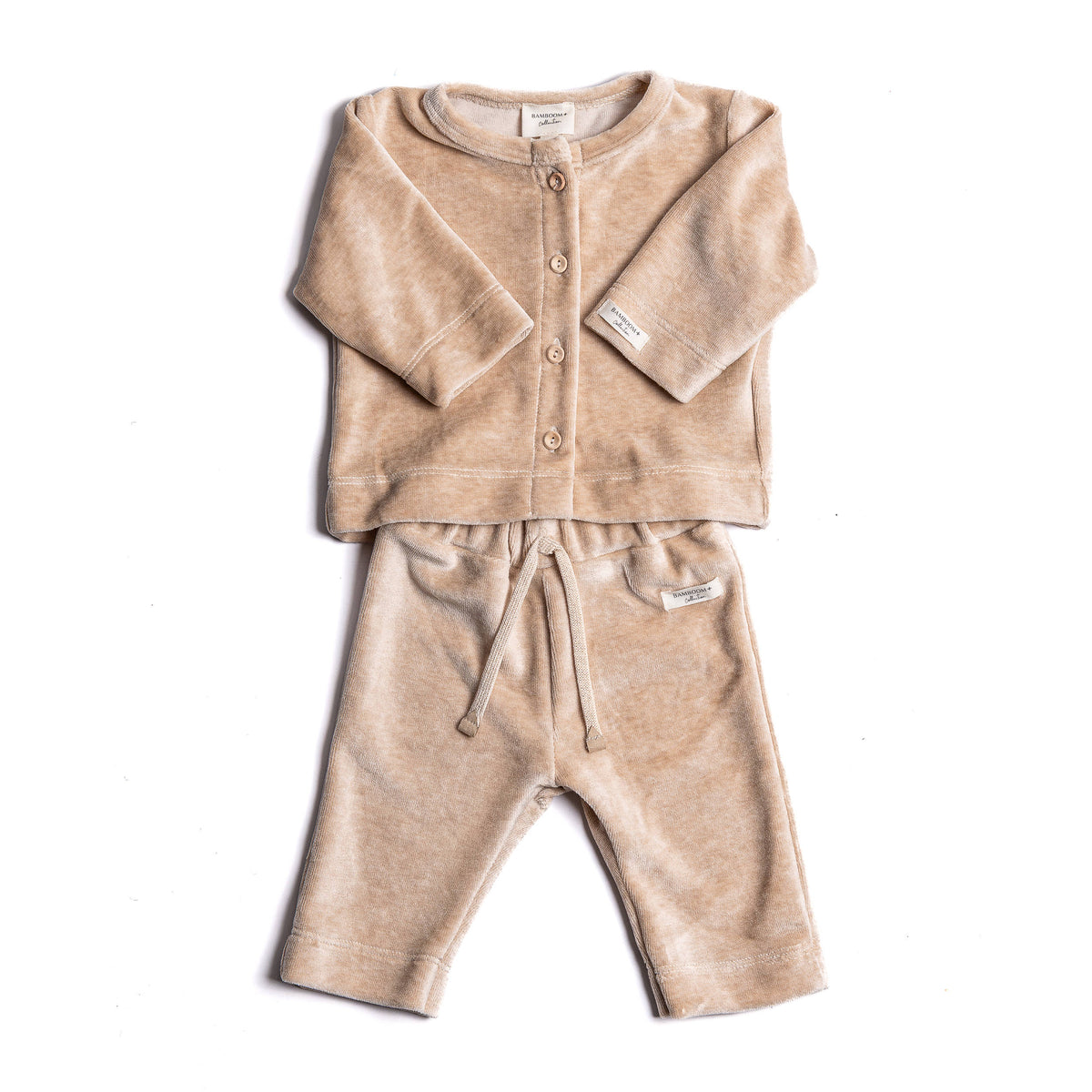 Twinset con Apertura Frontale Bamboom Velvet Sand 444 | Completo Neonato Due Pezzi