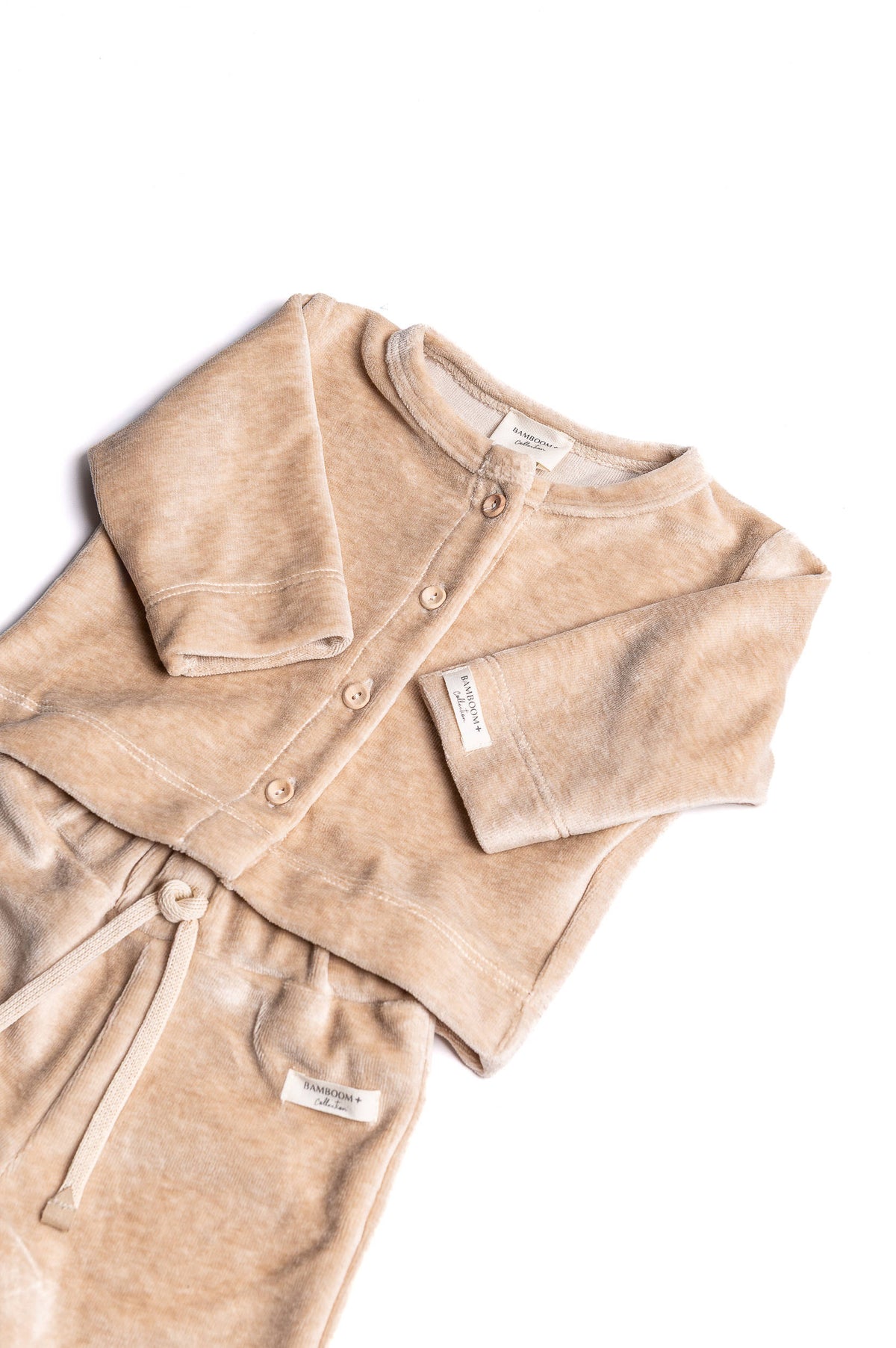 Twinset con Apertura Frontale Bamboom Velvet Sand 444 | Completo Neonato Due Pezzi