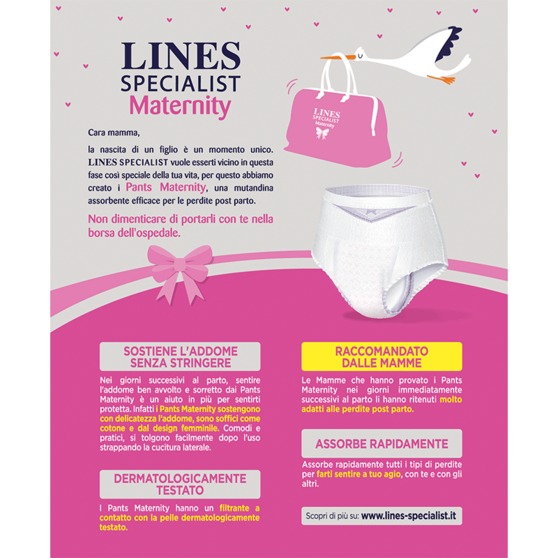 Lines Maternity Mutandine Pants Post Parto | Assorbenti a Mutandina per i Giorni Dopo il Parto