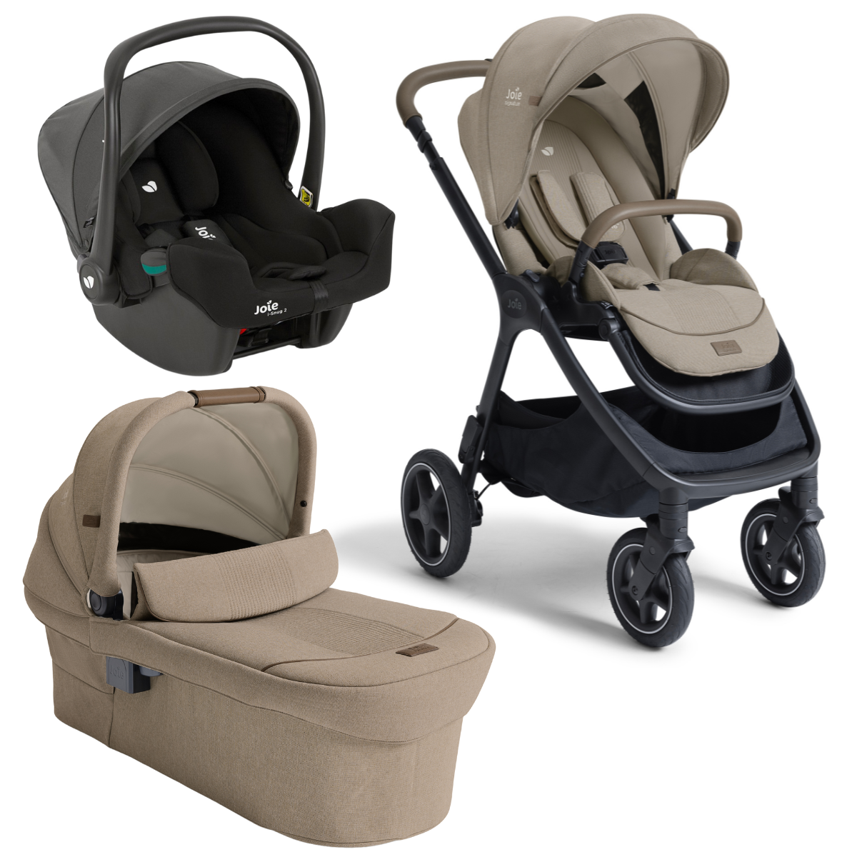 Trio Joie Signature Finiti con Navicella Ramble™ XL e Seggiolino Auto i-Snug™ 2 – Stile premium e comfort dalla nascita