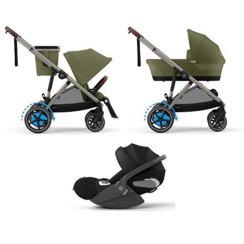 Cybex Trio e-Gazelle S con Navicella, Cloud G e Adattatori – Sistema elettrico intelligente che cresce con la famiglia