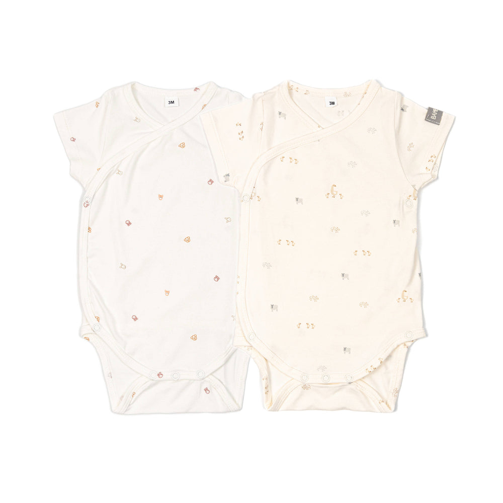 Confezione 2pcs Body Maniche Corte Print Bamboom | Due body essenziali per il guardaroba del bebè