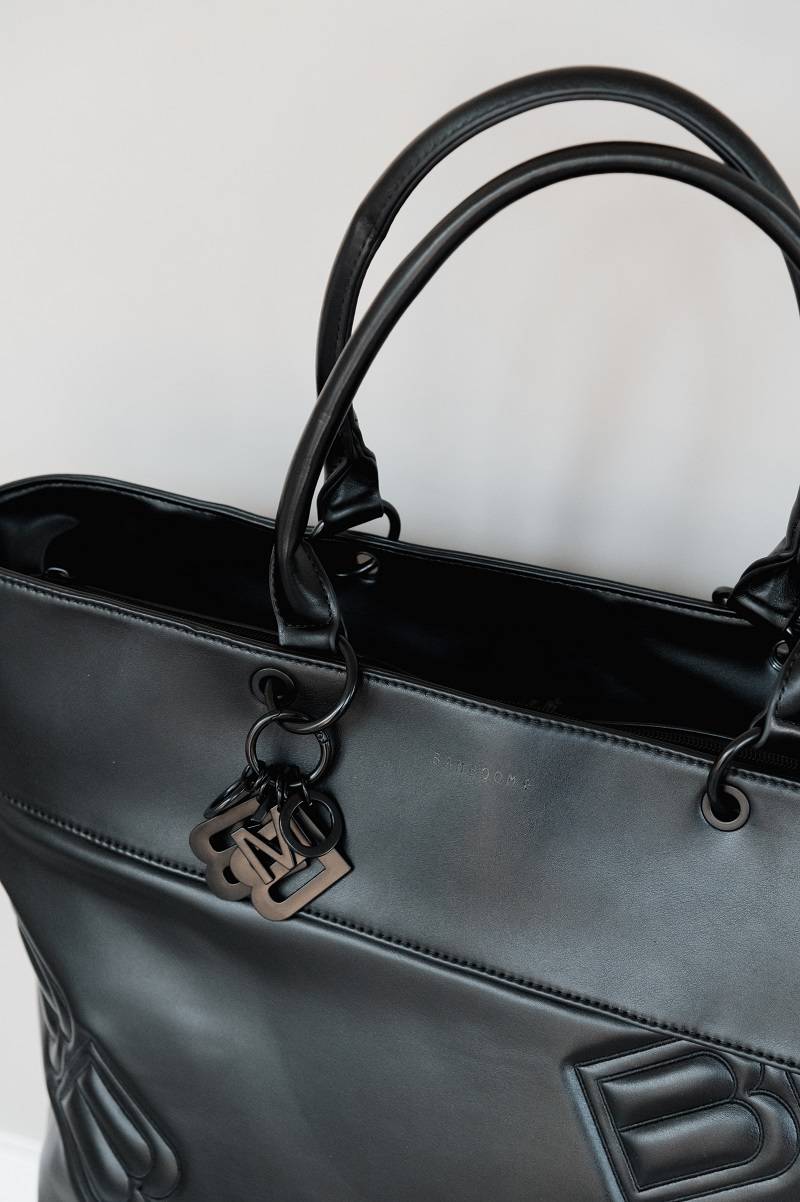 Borsa a Tracolla in Ecopelle Bamboom Black 21 | Borsa Mamma Nera Elegante e Versatile