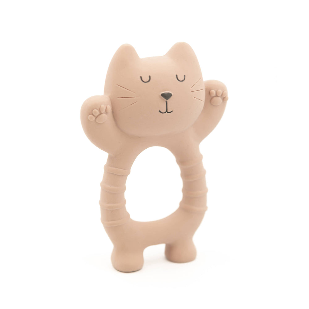 Gatto in Gomma Naturale per la Dentizione Bamboom | Massaggiagengive Neonato a Forma di Gattino