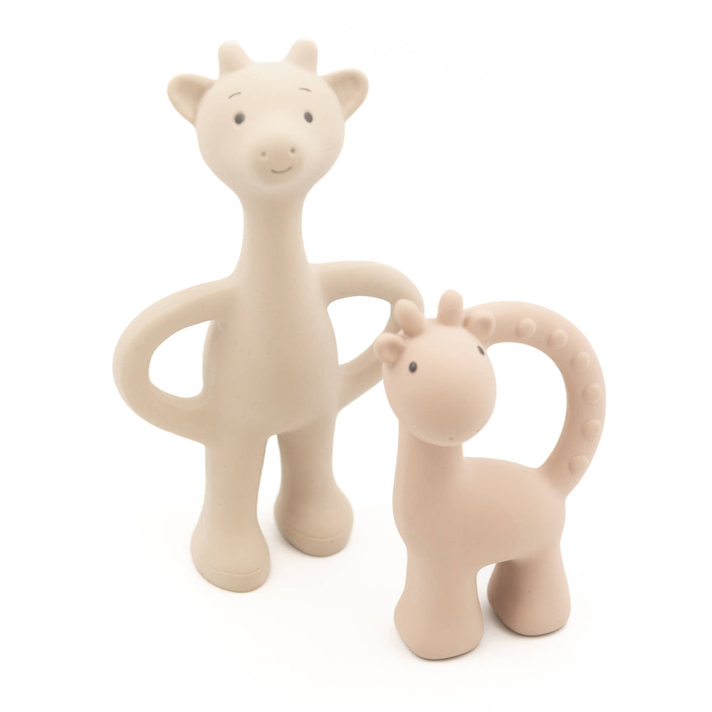Massaggiagengive Set Coordinato Cerbiatti in Gomma Naturale Bamboom Pink Tones | Giochi per la Dentizione del Neonato