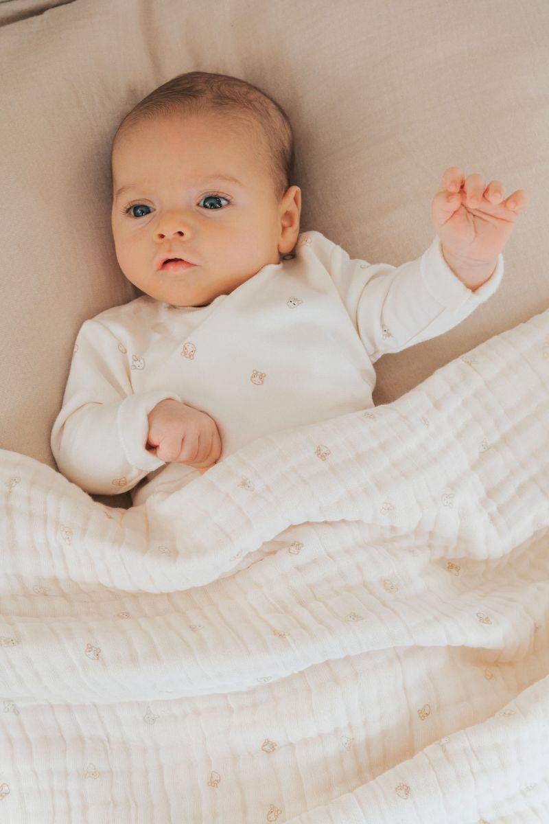 BAMBOOM Coperta Lettino 150×100 cm Nuvola – ANIMAL FRIENDS 236 | Morbidezza maxi e comfort naturale