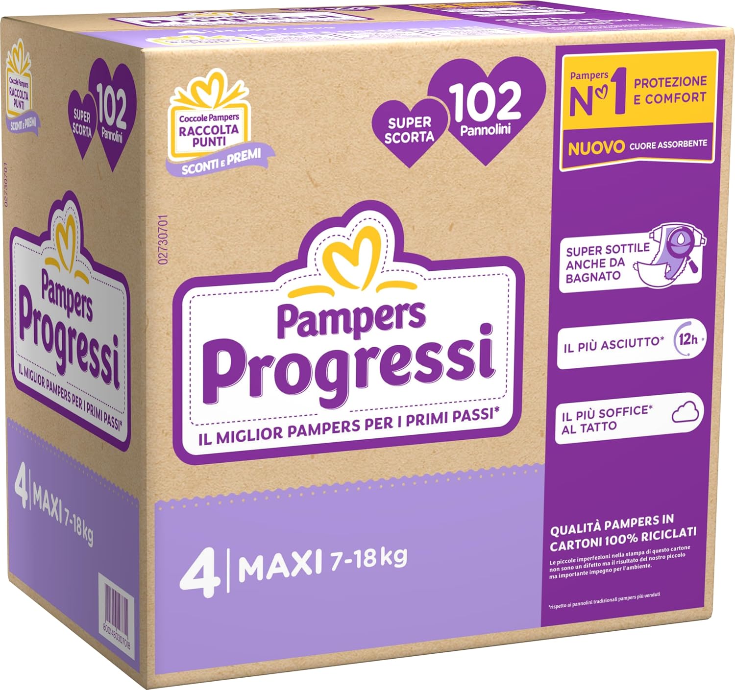 Pampers Progressi Maxi Taglia 4 – Pacco Scorta 84 Pannolini | Protezione e Libertà di Movimento