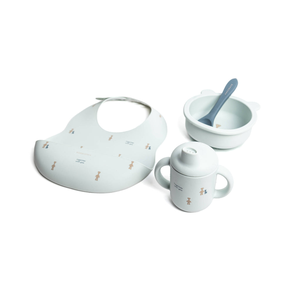 First Meal Set Fawn Acqua Bamboom | Set Pappa per lo Svezzamento