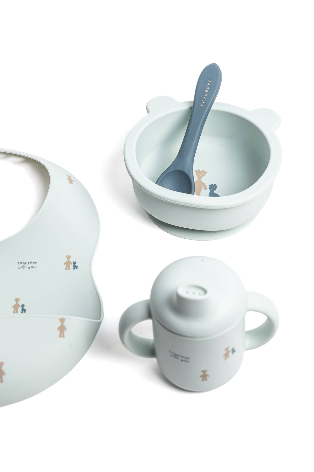 First Meal Set Fawn Acqua Bamboom | Set Pappa per lo Svezzamento