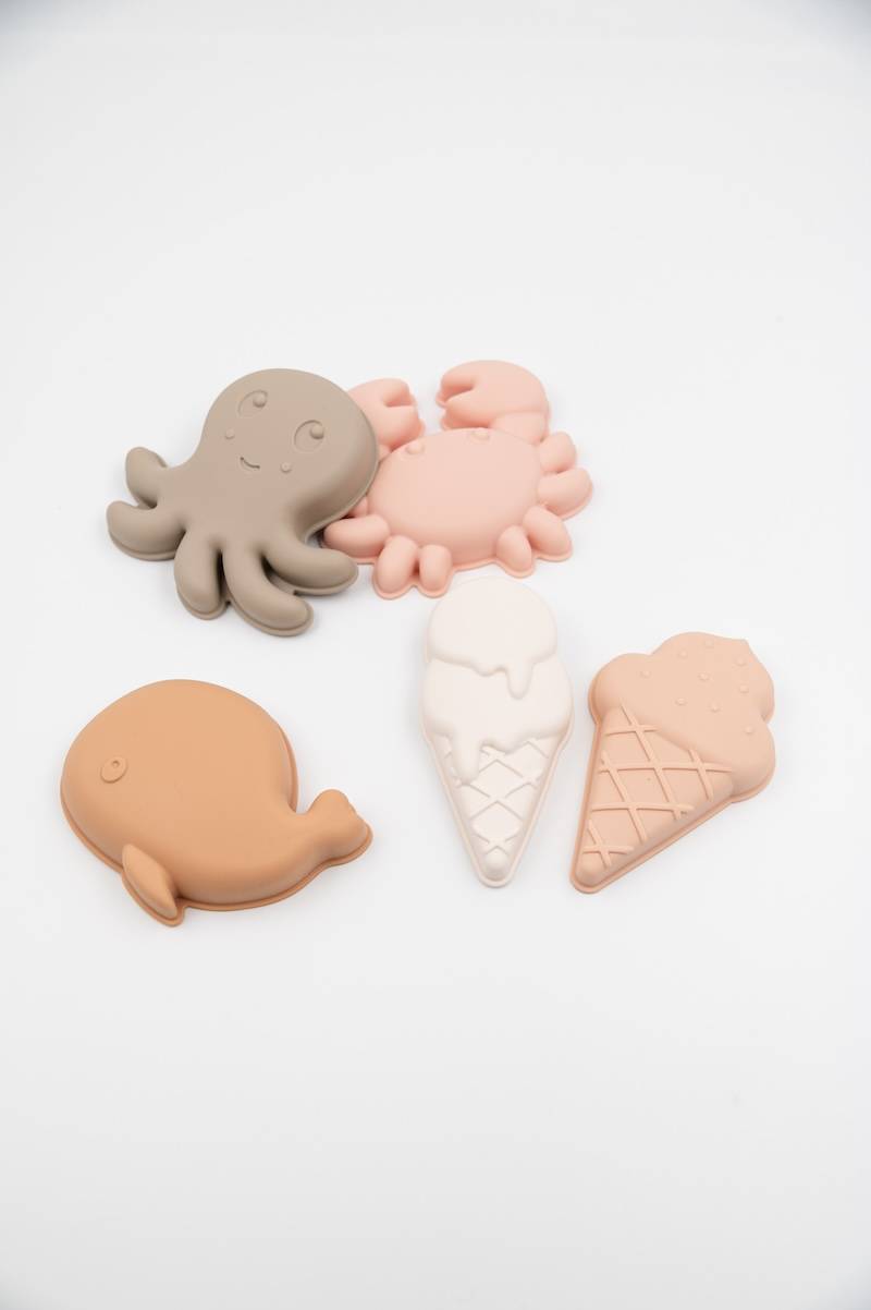 Set Formine in Silicone Rosa Bamboom | Giochi da Spiaggia per Bambini per Creare Forme con la Sabbia